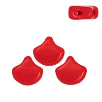 Ginko Leaf Beads 7.5x7.5mm Opaque red